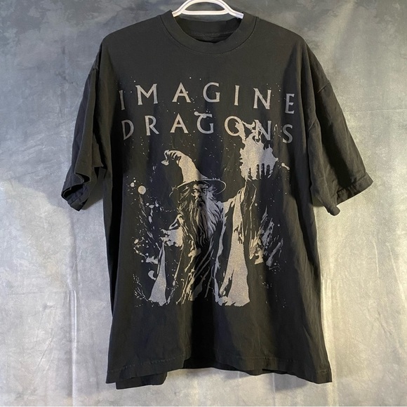 Imagine Dragons Loom World Tour 2024 Wizard Black T Shirt Size Large - Picture 1 of 7